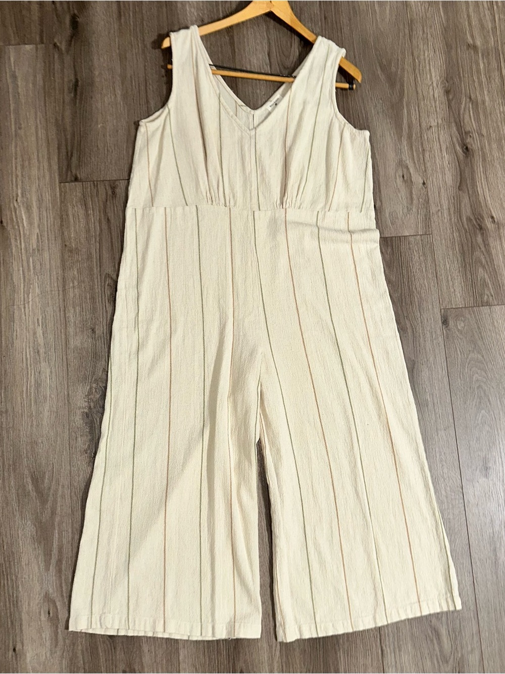 Cotten Jumpsuit Wide Leg Flax Beige Roomy